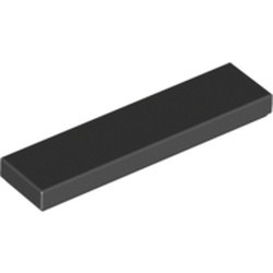Rendu LEGO d’une tuile noire lisse de 1 × 4.