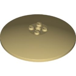 Grand disque beige de 8 × 8 avec quatre tenons au centre.