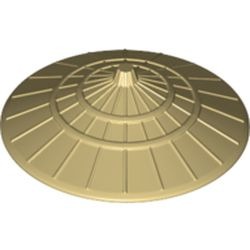 Petit chapeau conique beige à lignes rayonnantes en relief.
