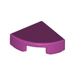 Tuile quart de cercle de la chevelure magenta, référence BrickLink 25269, vue LEGO de l’élément 6199889.