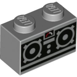 Rendu LEGO — Télécommande de Doc Brown, couleur gris clair.