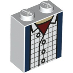 Rendu LEGO — Chemise à carreaux de Marty, couleur blanc.