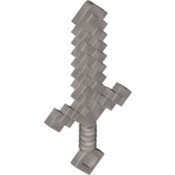 Rendu LEGO — Épée pixelisée, couleur argenté.