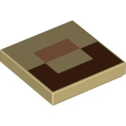 Rendu LEGO — Visage pixelisé de Steve, couleur beige.