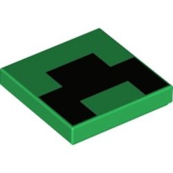Rendu LEGO — Bouche du Creeper, couleur vert.