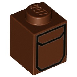 Rendu LEGO — Poche d’Owen, couleur marron.