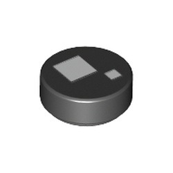 Œil rond imprimé, pièce 98138pb072 de couleur noir, isolée sur fond blanc.