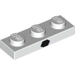 Bouton imprimé du torse d’Olaf, pièce 3623pb010 de couleur blanc, isolée sur fond blanc.