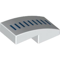 Pièce LEGO lignes bleues du casque, couleur blanc, référence BrickLink 11477pb056, élément LEGO 6236535.