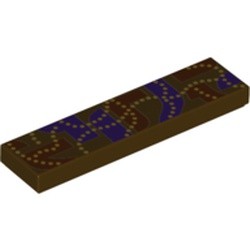 Pièce LEGO motifs de la coiffe, couleur brun foncé, référence BrickLink 2431pb0534, élément LEGO 6239972.