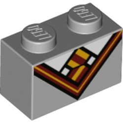 Pièce LEGO tenue d’élève imprimée, couleur gris bleuté clair, référence BrickLink 3004pb169, élément LEGO 6237032.