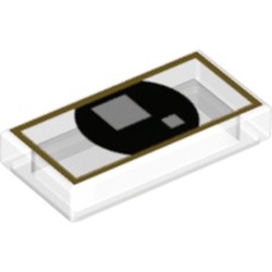 Pièce LEGO yeux et lunettes, couleur transparent, référence BrickLink 3069pb0658, élément LEGO 6251613.