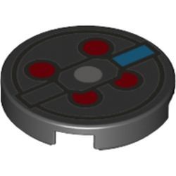 Pièce LEGO tuile de l’équipement à protons, couleur noir, référence BrickLink 14769pb0222, élément LEGO 6238287.