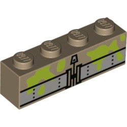 Pièce LEGO ceinture et fermeture, couleur beige foncé, référence BrickLink 3010pb238, élément LEGO 6238289.