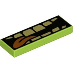 Pièce LEGO bouche de Bouffe-tout, couleur vert citron, référence BrickLink 63864pb073, élément LEGO 6238278.