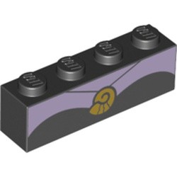 Pièce LEGO robe et collier d’Ursula, couleur noir, référence BrickLink 3010pb237, élément LEGO 6238272.