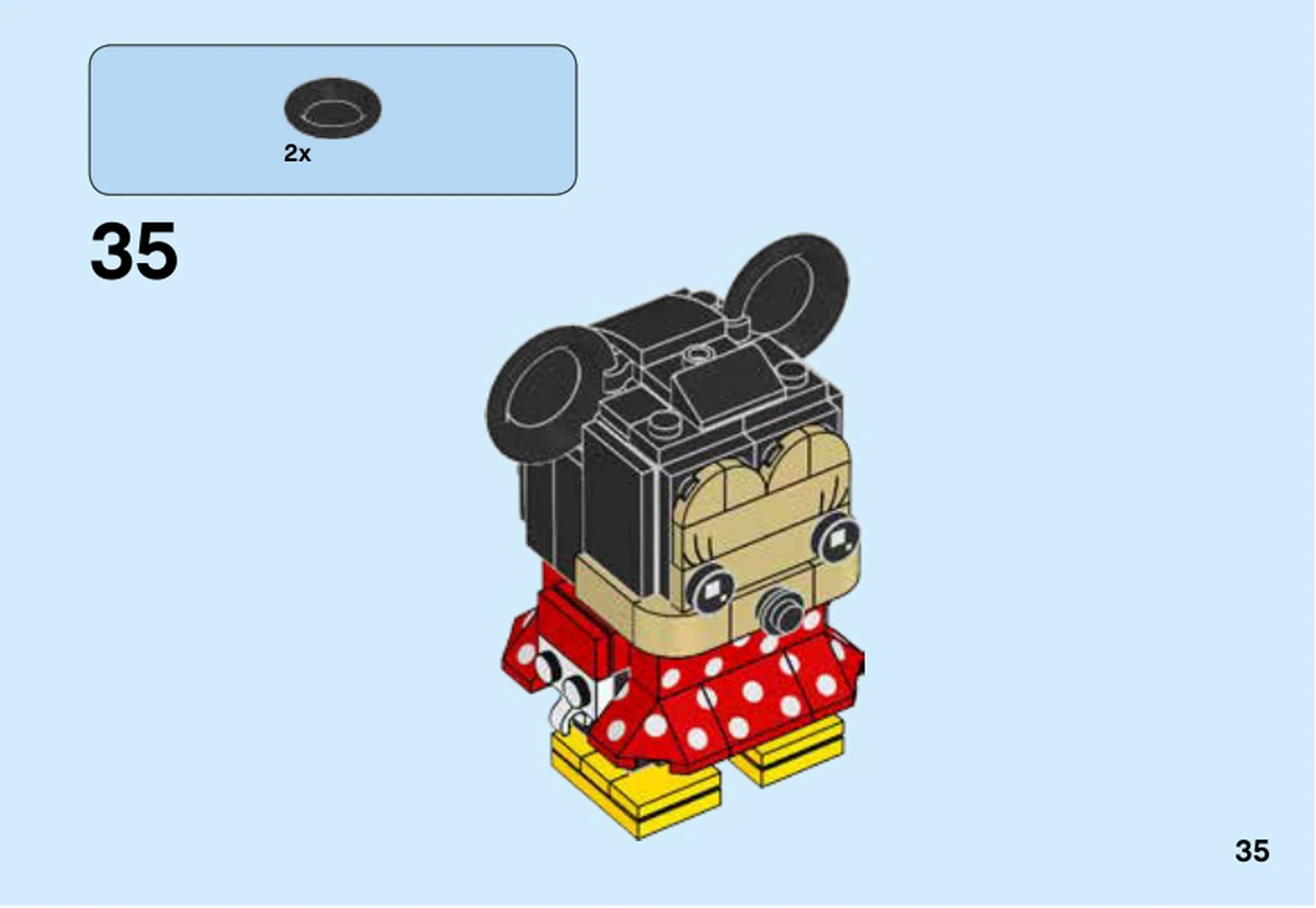 Page 35 de la notice officielle LEGO 41625, étape 35 : les oreilles.