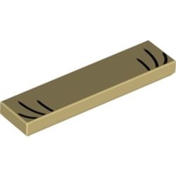 Image LEGO : tuile des cils, couleur beige, référence BrickLink 2431pb0537, élément LEGO 6245191.