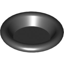 Image LEGO : oreille ronde, couleur noir, référence BrickLink 6256, élément LEGO 6236780.