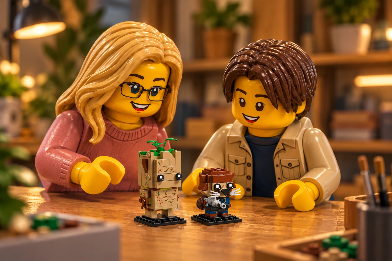 Illustration d’un atelier autour du petit modèle Groot & Rocket : decouverte.