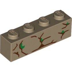 Image LEGO : brique d’écorce, couleur beige foncé, référence BrickLink 3010pb252, élément LEGO 6245930.
