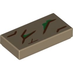 Image LEGO : tuile d’écorce, couleur beige foncé, référence BrickLink 3069pb0671, élément LEGO 6245941.