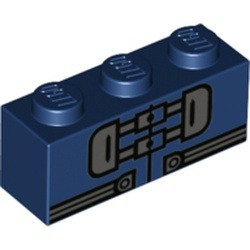 Image LEGO : ceinture de rocket, couleur bleu foncé, référence BrickLink 3622pb100, élément LEGO 6245965.