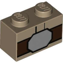 Image LEGO : ceinture de luke, couleur beige foncé, référence BrickLink 3004pb177, élément LEGO 6247089.