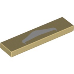 La moustache blanche : pièce LEGO 2431pb0546, couleur beige, élément 6248545.