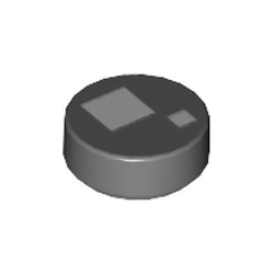 L’œil gris : pièce LEGO 98138pb072, couleur gris bleuté foncé, élément 6245198.
